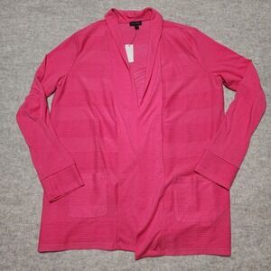 Talbots NWT Cardigan Women's Small Pink Open‎ Front Knit Textured Pockets $70